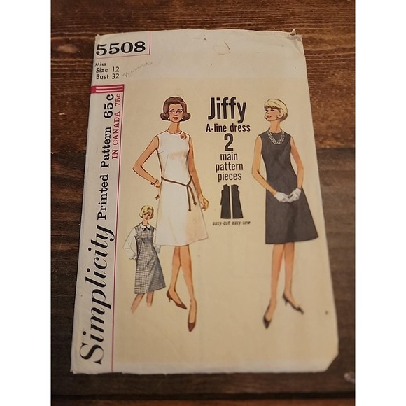 Simplicity Sewing Pattern 5508 Dress Miss Sz 12 Bust 32_1964 - Picture 1 of 5